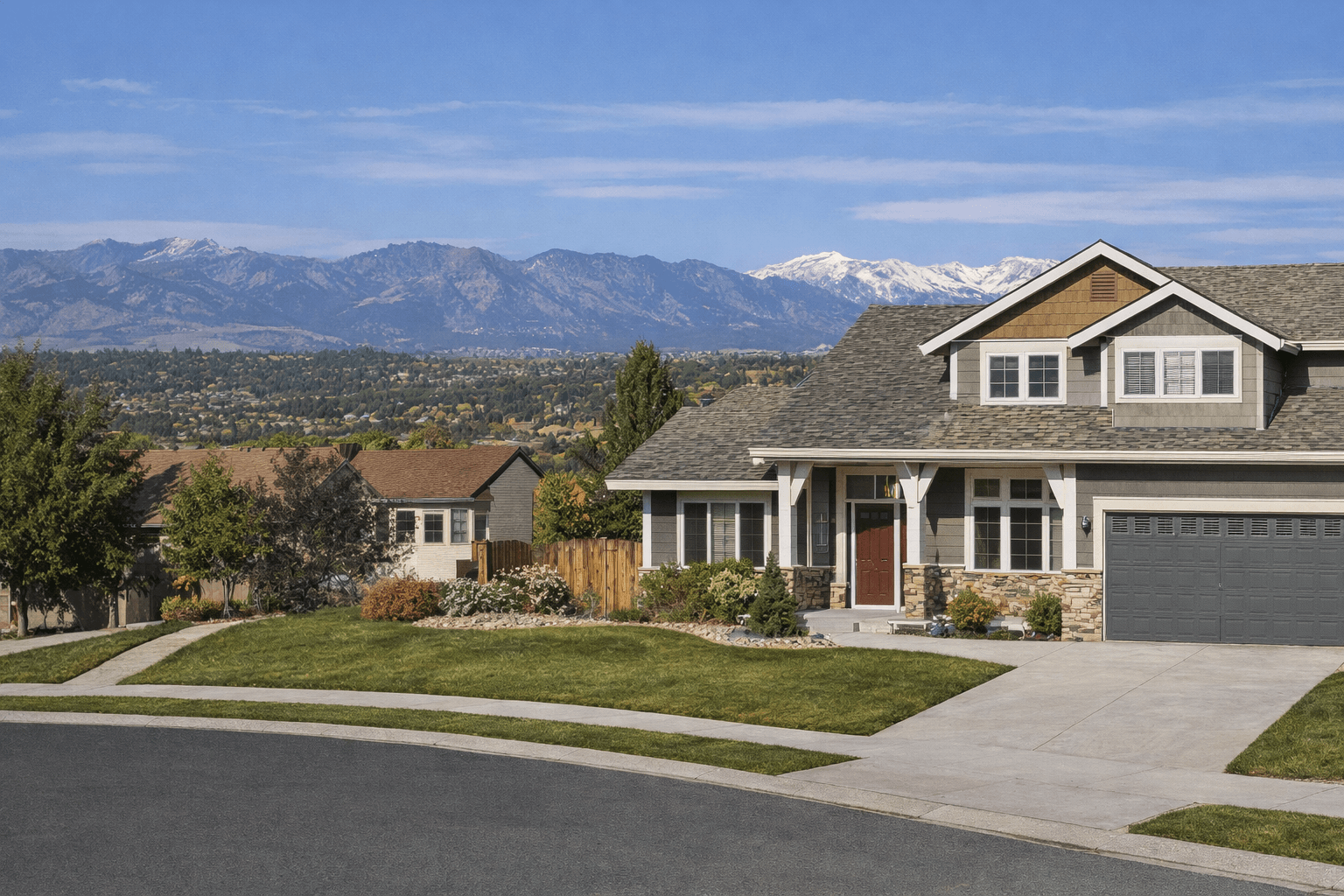 Denver home with mountains in the background